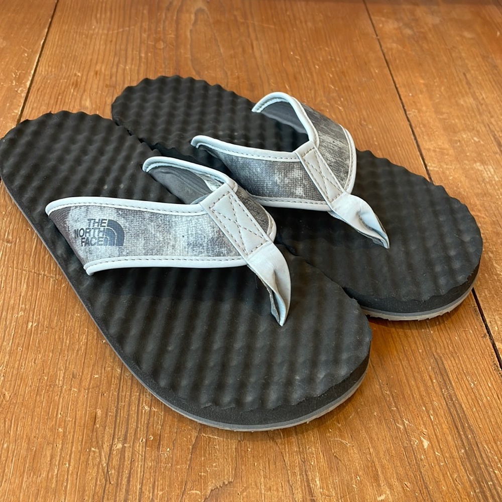 The North Face Black and Light Gray Textured Foam Flip-Flops